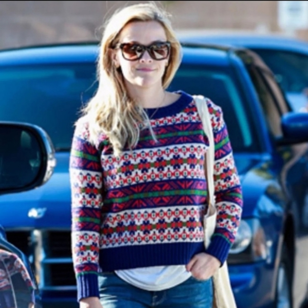 J CREW Fair Isle Lambswool Sweater M